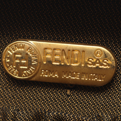 ズッカ ハンドバッグ バニティバッグ キャンバス レザー ブラウン ブラック フェンディ バッグ FENDI