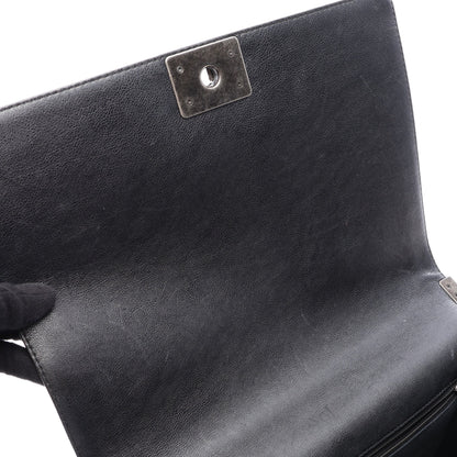 ボーイシャネル チェーンショルダーバッグ キャビアスキン ブラック アンティークシルバー金具 シャネル バッグ CHANEL