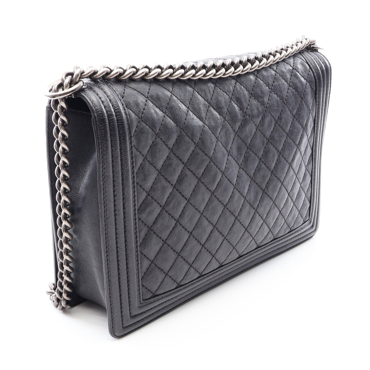 ボーイシャネル チェーンショルダーバッグ キャビアスキン ブラック アンティークシルバー金具 シャネル バッグ CHANEL