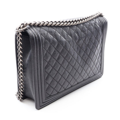 ボーイシャネル チェーンショルダーバッグ キャビアスキン ブラック アンティークシルバー金具 シャネル バッグ CHANEL