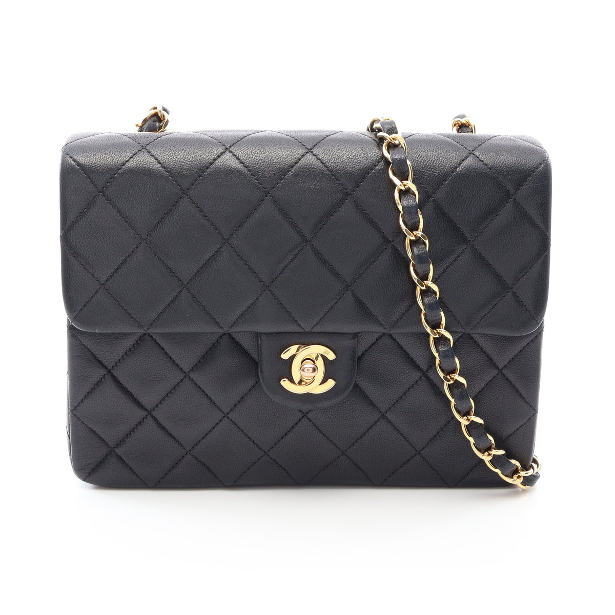 ミニマトラッセ20 チェーンショルダーバッグ ラムスキン ブラック ゴールド金具 シャネル バッグ CHANEL