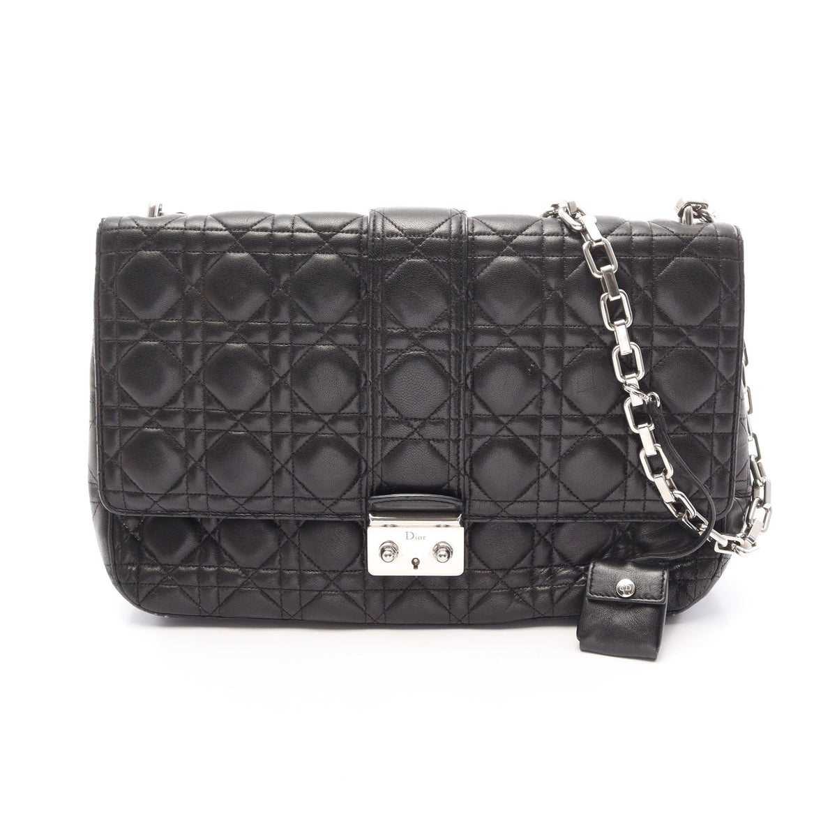 ニューロック カナージュ チェーンショルダーバッグ レザー ブラック クリスチャンディオール バッグ Christian Dior