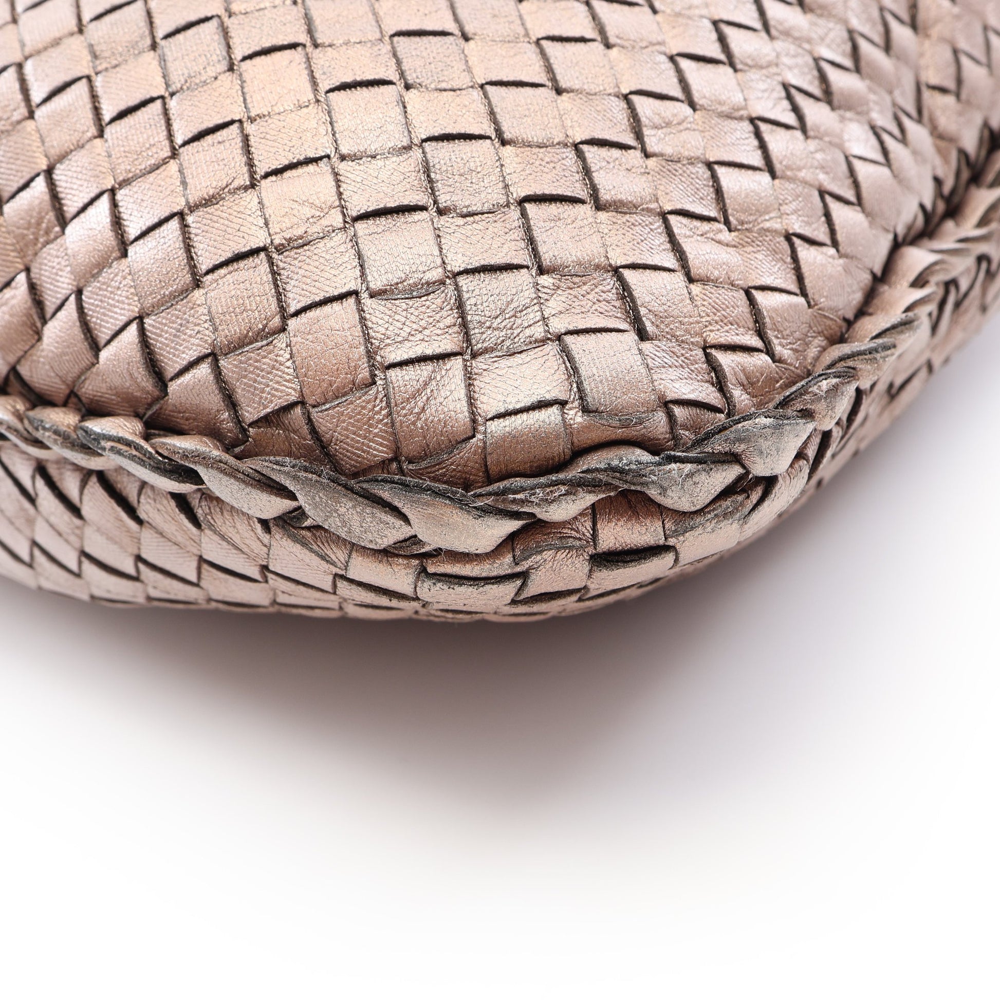 イントレチャート メタリック ワンショルダーバッグ レザー ブラウン ボッテガヴェネタ バッグ BOTTEGA VENETA