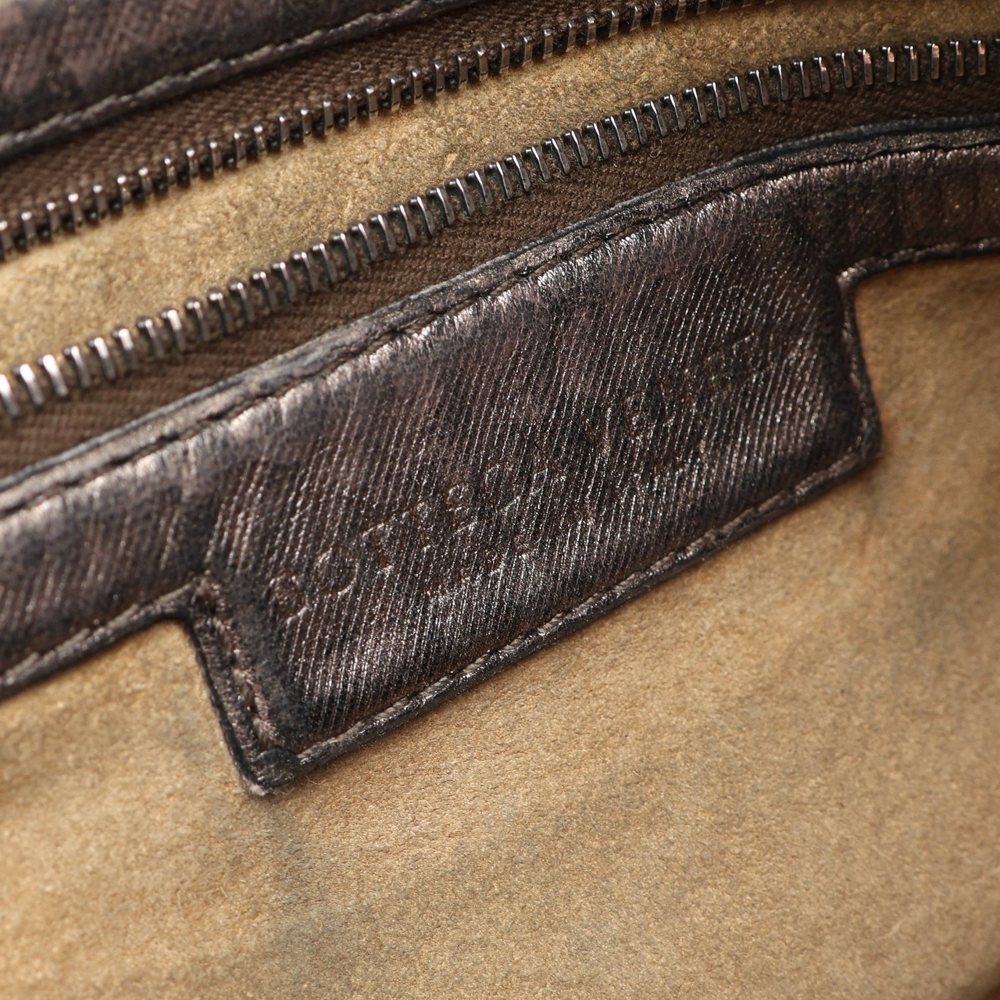 イントレチャート メタリック ワンショルダーバッグ レザー ブラウン ボッテガヴェネタ バッグ BOTTEGA VENETA
