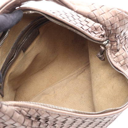 イントレチャート メタリック ワンショルダーバッグ レザー ブラウン ボッテガヴェネタ バッグ BOTTEGA VENETA