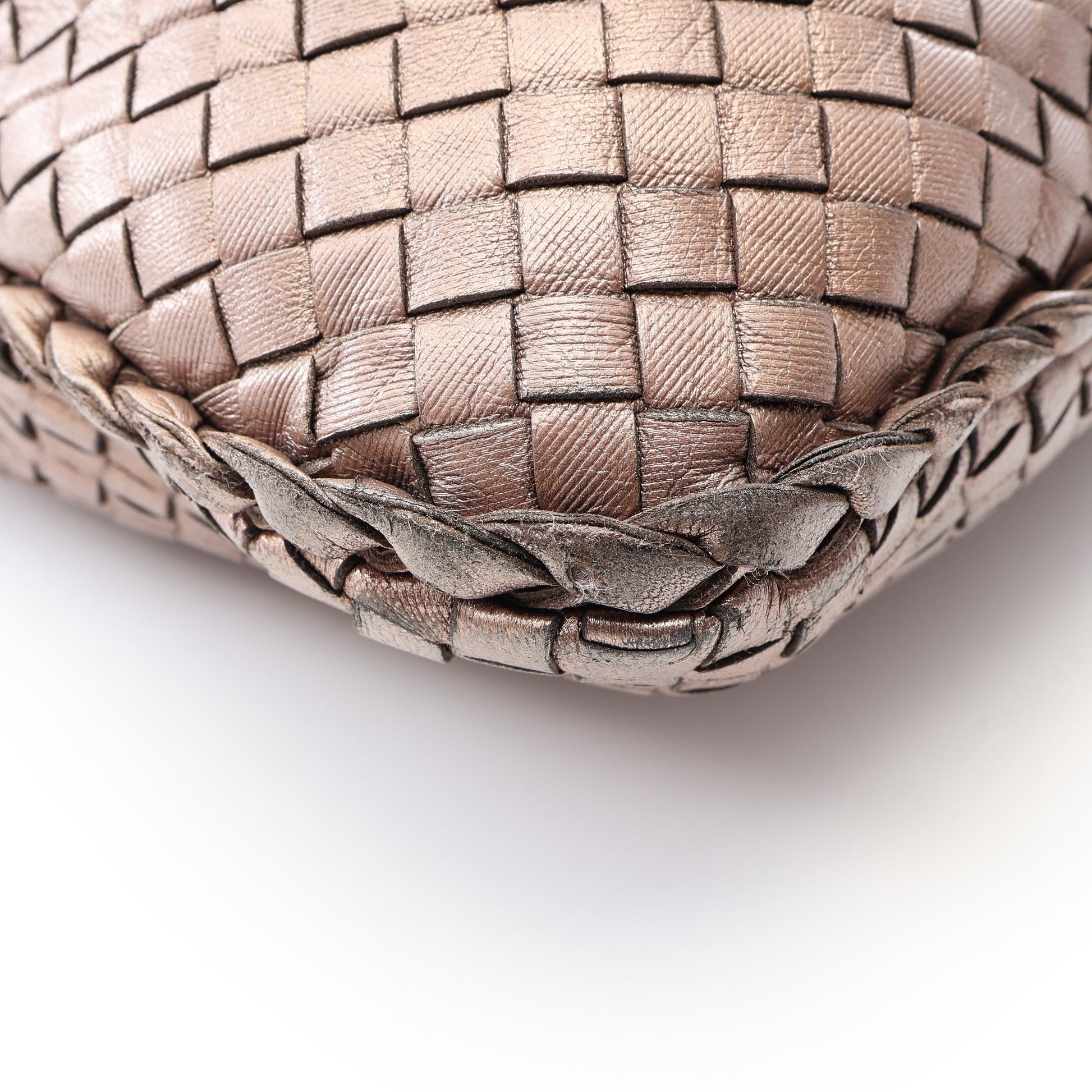 イントレチャート メタリック ワンショルダーバッグ レザー ブラウン ボッテガヴェネタ バッグ BOTTEGA VENETA