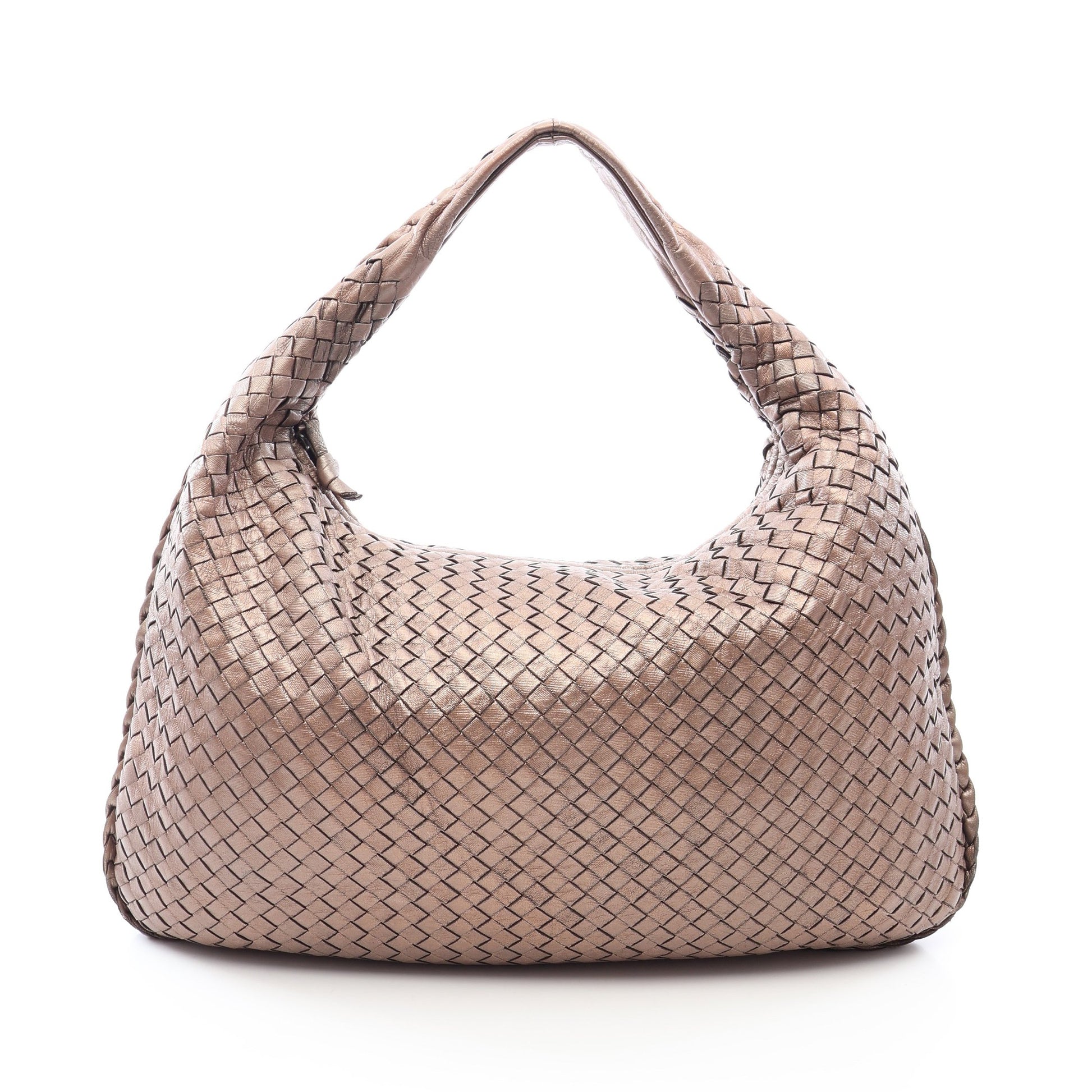 イントレチャート メタリック ワンショルダーバッグ レザー ブラウン ボッテガヴェネタ バッグ BOTTEGA VENETA