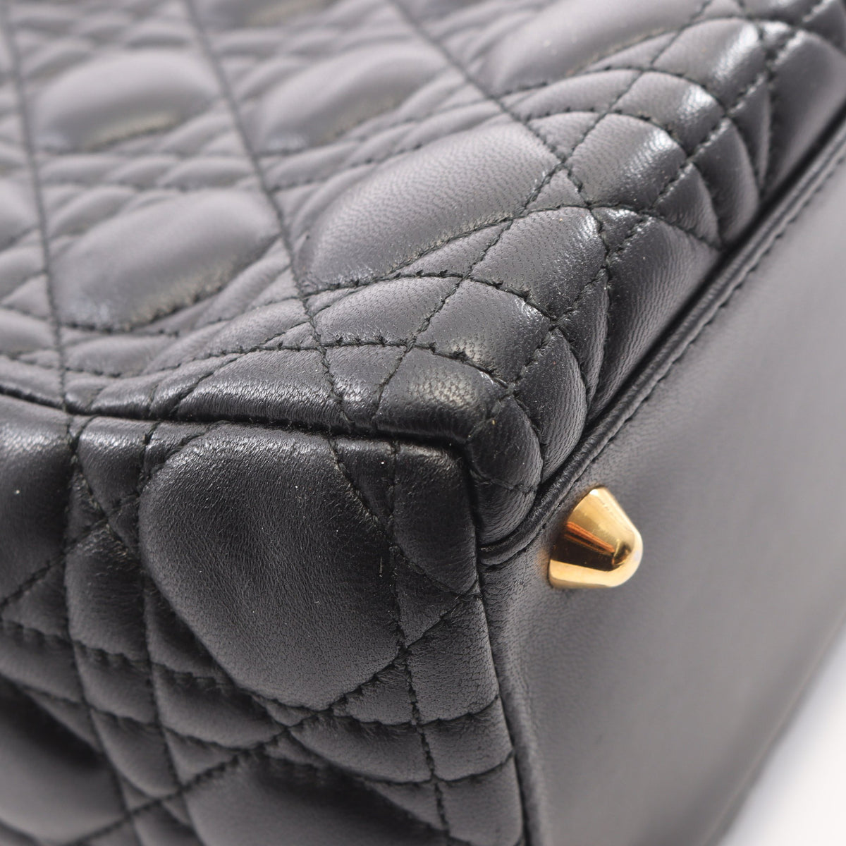 レディディオール ラージ カナージュ 2WAY ハンドバッグ レザー ブラック クリスチャンディオール バッグ Christian Dior