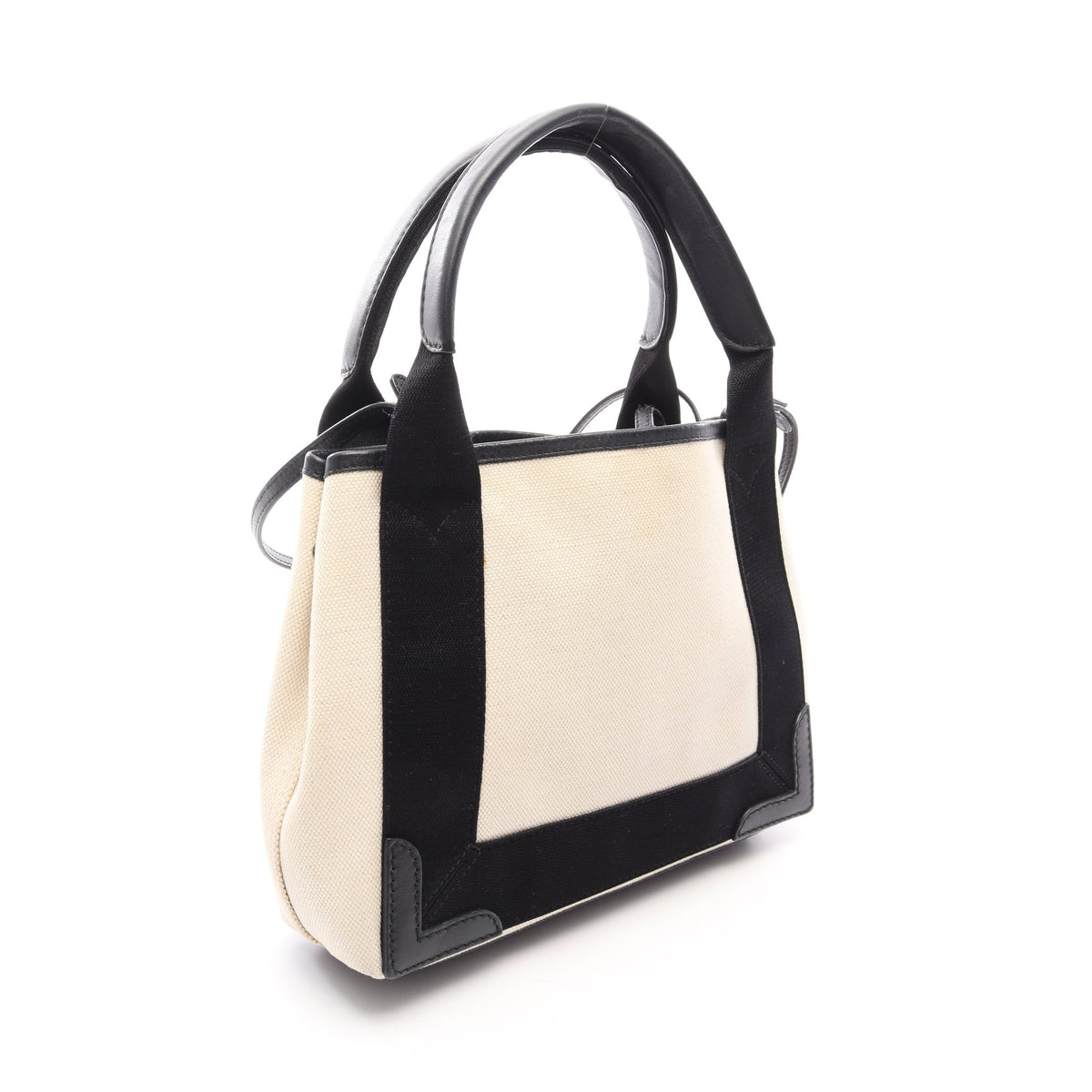 ネイビーカバ XS 2WAY ハンドバッグ キャンバス レザー オフホワイト ブラック バレンシアガ バッグ BALENCIAGA