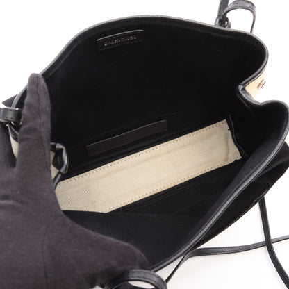 ネイビーカバ XS 2WAY ハンドバッグ キャンバス レザー オフホワイト ブラック バレンシアガ バッグ BALENCIAGA