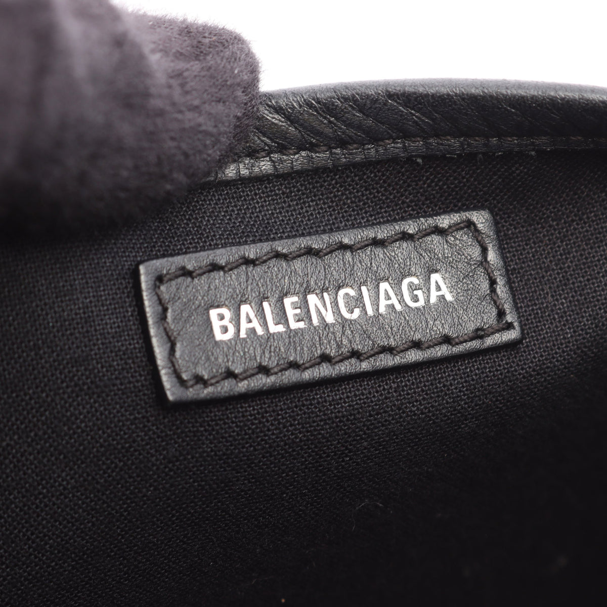 ネイビーカバ XS 2WAY ハンドバッグ キャンバス レザー オフホワイト ブラック バレンシアガ バッグ BALENCIAGA