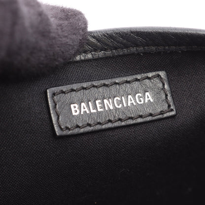 ネイビーカバ XS 2WAY ハンドバッグ キャンバス レザー オフホワイト ブラック バレンシアガ バッグ BALENCIAGA