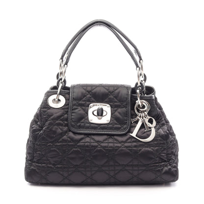 チャーミングロック カナージュ ハンドバッグ ナイロン レザー ブラック クリスチャンディオール バッグ Christian Dior