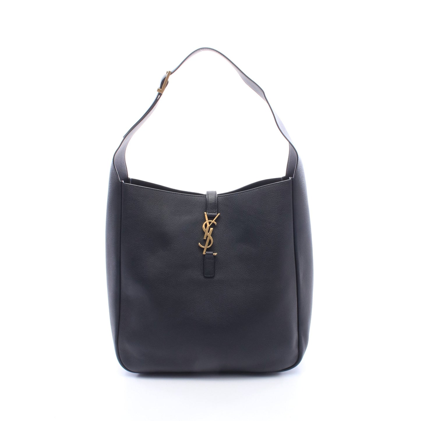 LE 5 A 7 ソフト ラージ ショルダーバッグ レザー ブラック サンローランパリ バッグ SAINT LAURENT PARIS