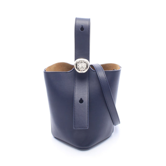 ペブル バケットバッグ ミニ 2WAY ハンドバッグ レザー ネイビー ロエベ バッグ LOEWE