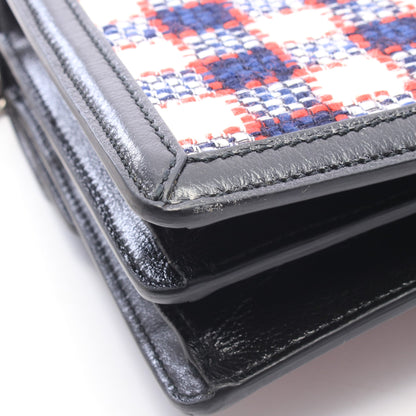 ディオニュソス チェーンショルダーバッグ 刺繍 ツイード レザー ブラック アイボリー マルチカラー グッチ