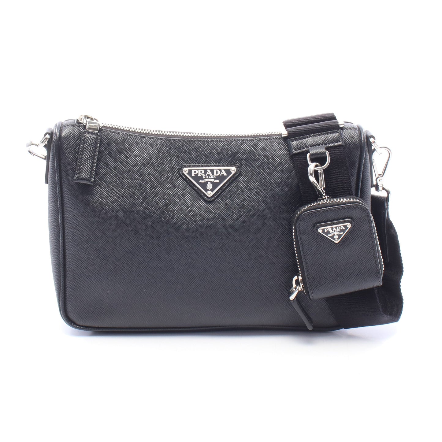 SAFFIANO TRAVEL ショルダーバッグ サフィアーノレザー ブラック プラダ