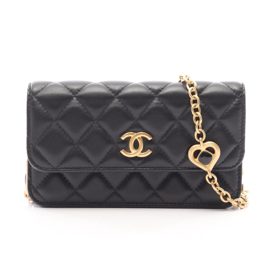 マトラッセ チェーンウォレット ラムスキン ブラック ゴールド金具 シャネル バッグ CHANEL