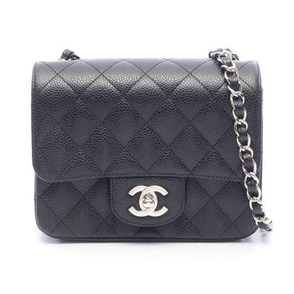 ミニマトラッセ チェーンショルダーバッグ キャビアスキン ブラック シルバー金具 シャネル バッグ CHANEL