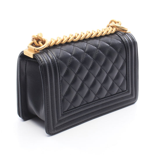 ボーイシャネル スモール チェーンショルダーバッグ キャビアスキン ブラック ゴールド金具 シャネル バッグ CHANEL