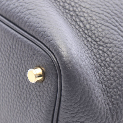 ピコタンロックPM キャバン ハンドバッグ トリヨンクレマンス ネイビー ゴールド金具 G刻印 エルメス バッグ HERMES