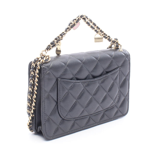マトラッセ チェーンウォレット ラムスキン ブラック ゴールド金具 シャネル バッグ CHANEL