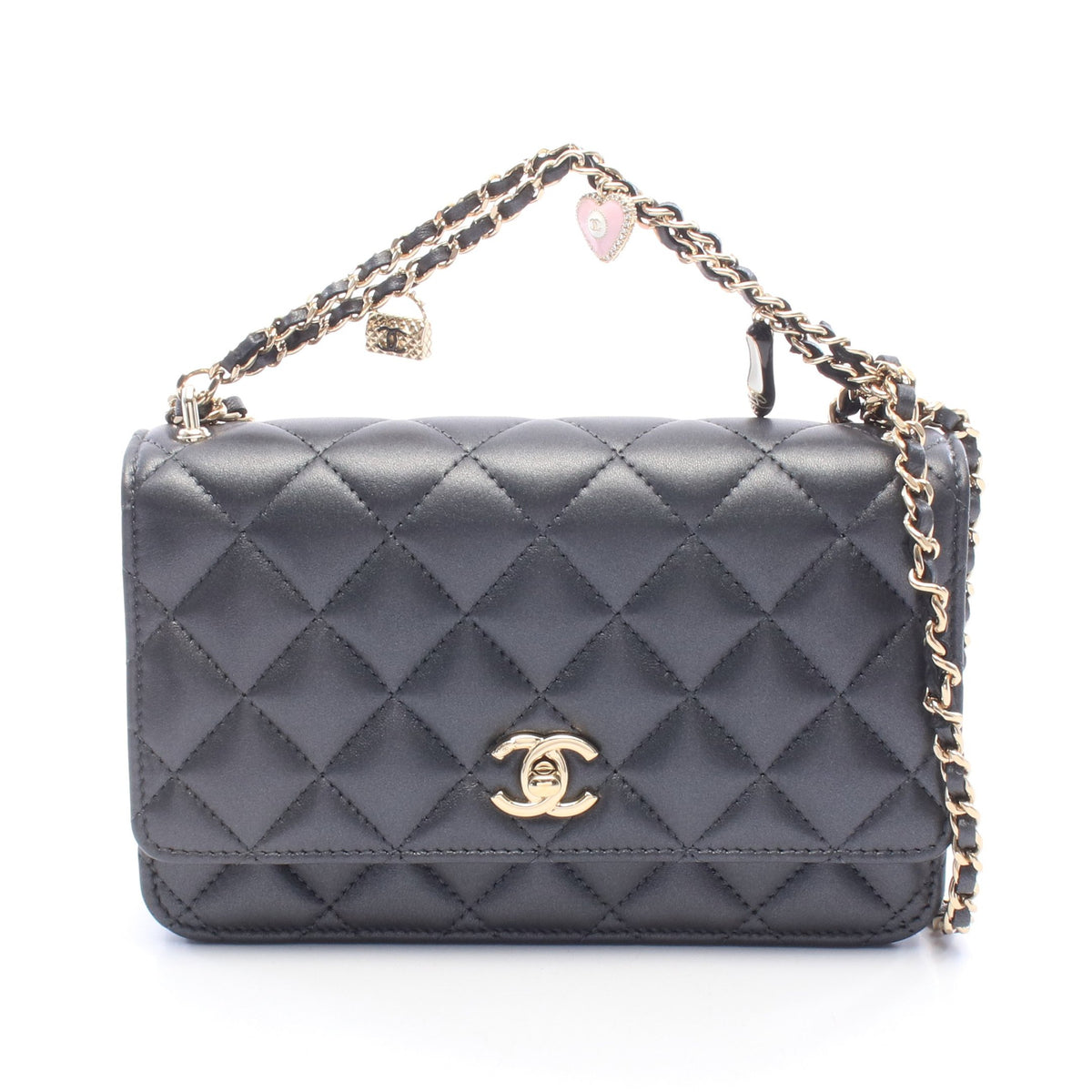 マトラッセ チェーンウォレット ラムスキン ブラック ゴールド金具 シャネル バッグ CHANEL