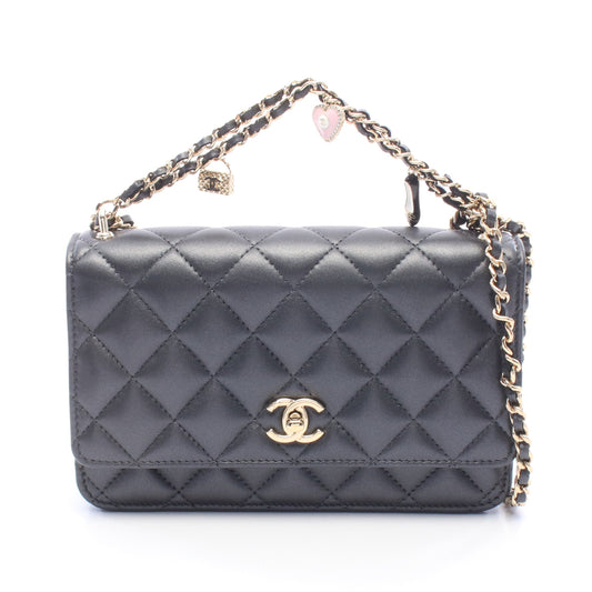 マトラッセ チェーンウォレット ラムスキン ブラック ゴールド金具 シャネル バッグ CHANEL