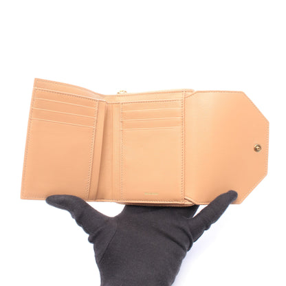 エンベロープ 三つ折り財布 レザー ベージュ バレンシアガ