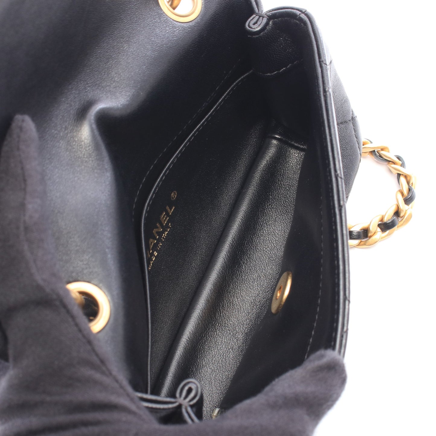 マトラッセ 2WAY チェーンショルダーバッグ レザー ブラック ゴールド金具 シャネル