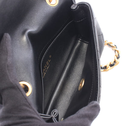 マトラッセ 2WAY チェーンショルダーバッグ レザー ブラック ゴールド金具 シャネル