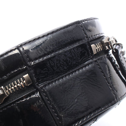 ココマーク ラウンド 2WAY チェーンハンドバッグ エナメルレザー ブラック シルバー金具 シャネル バッグ CHANEL