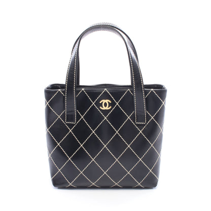 ワイルドステッチ ハンドバッグ トートバッグ レザー ブラック ゴールド金具 シャネル バッグ CHANEL