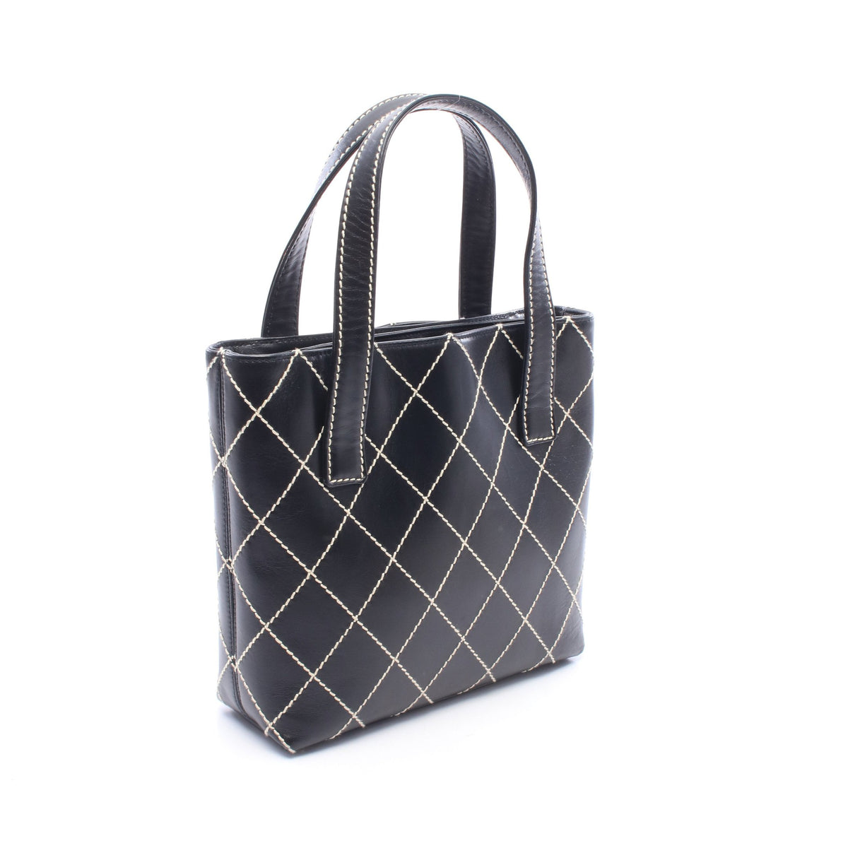 ワイルドステッチ ハンドバッグ トートバッグ レザー ブラック ゴールド金具 シャネル バッグ CHANEL