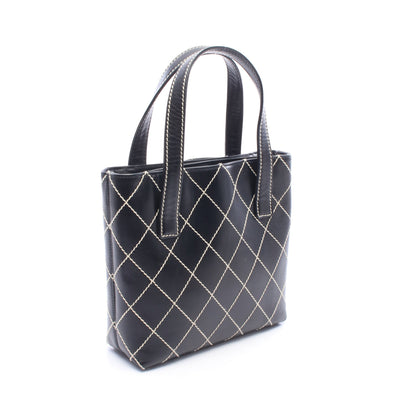 ワイルドステッチ ハンドバッグ トートバッグ レザー ブラック ゴールド金具 シャネル バッグ CHANEL