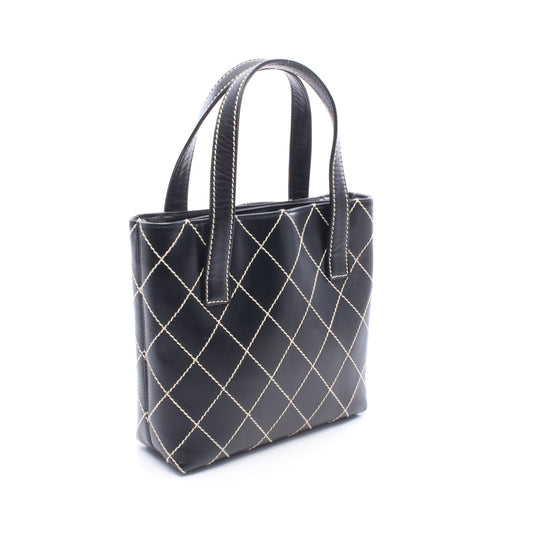 ワイルドステッチ ハンドバッグ トートバッグ レザー ブラック ゴールド金具 シャネル バッグ CHANEL
