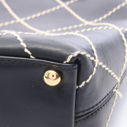 ワイルドステッチ ハンドバッグ トートバッグ レザー ブラック ゴールド金具 シャネル バッグ CHANEL