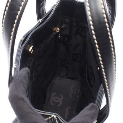 ワイルドステッチ ハンドバッグ トートバッグ レザー ブラック ゴールド金具 シャネル バッグ CHANEL