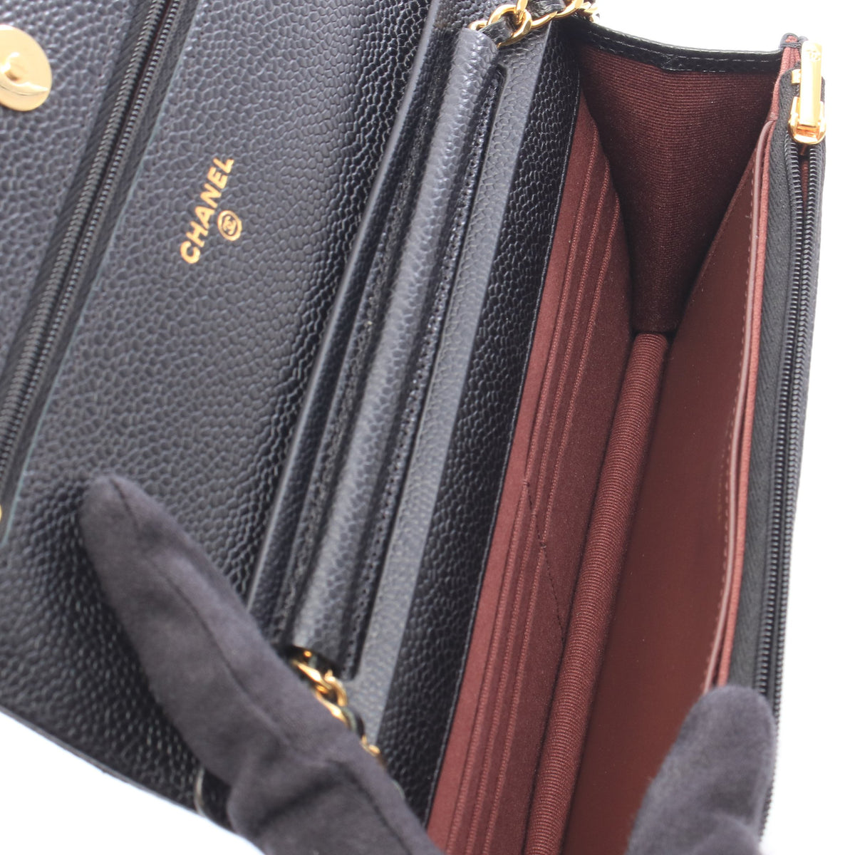 マトラッセ チェーンウォレット キャビアスキン ブラック ゴールド金具 シャネル バッグ CHANEL