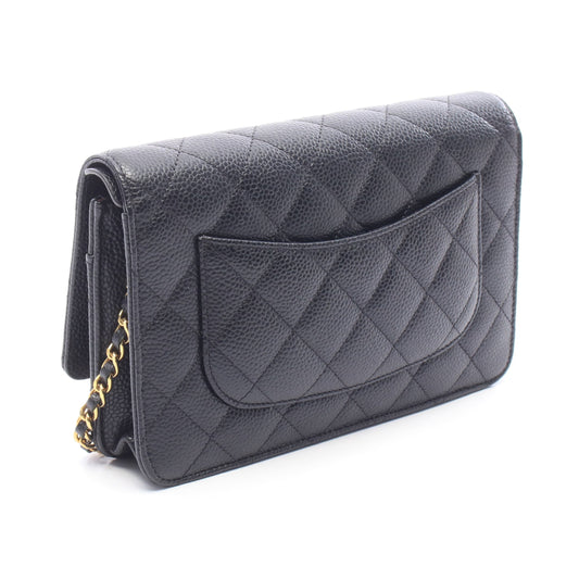 マトラッセ チェーンウォレット キャビアスキン ブラック ゴールド金具 シャネル バッグ CHANEL