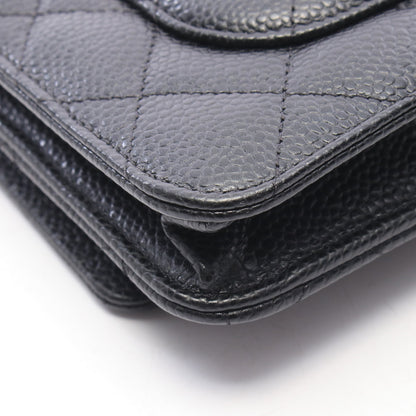 マトラッセ チェーンウォレット キャビアスキン ブラック ゴールド金具 シャネル バッグ CHANEL