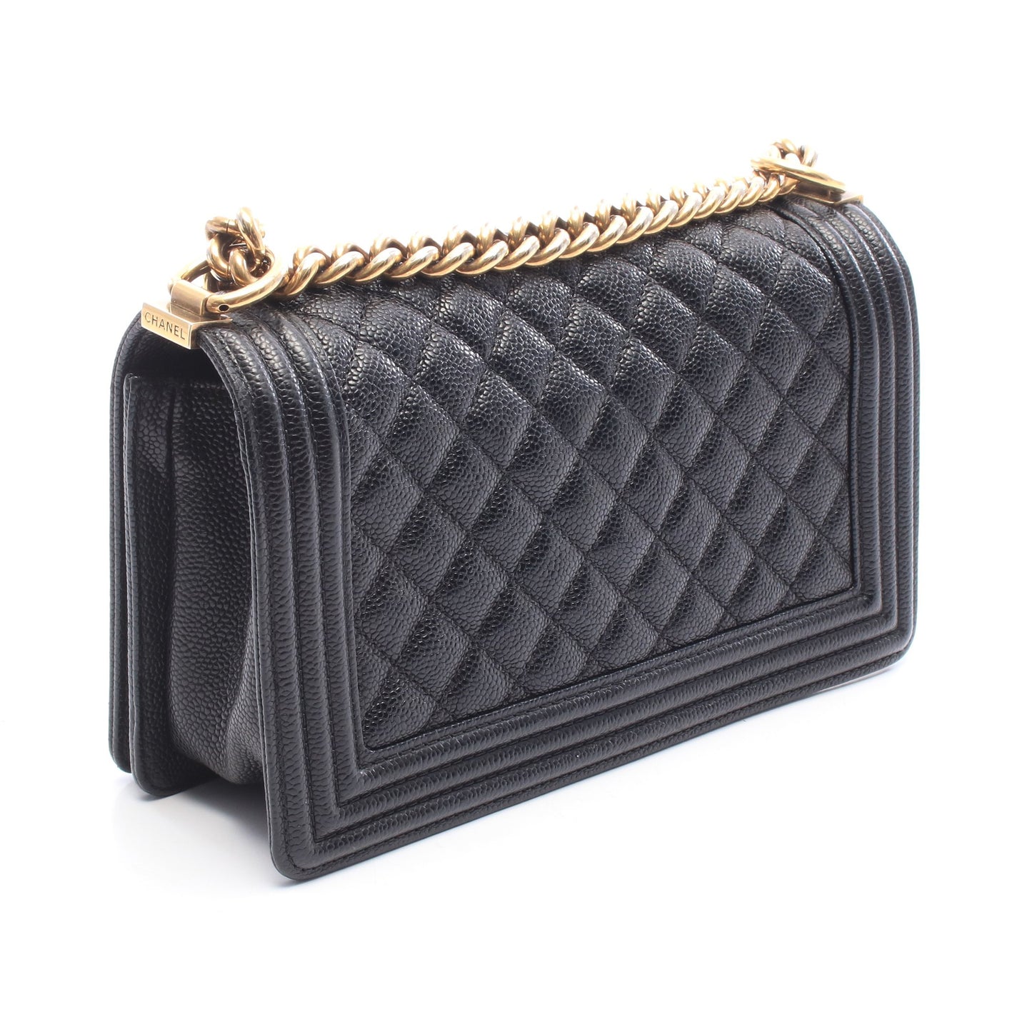 ボーイシャネル チェーンショルダーバッグ キャビアスキン ブラック ゴールド金具 シャネル バッグ CHANEL