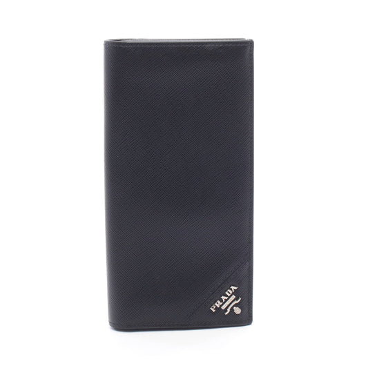 SAFFIANO TRIANG 二つ折り長財布 サフィアーノレザー ブラック プラダ 財布・小物 PRADA