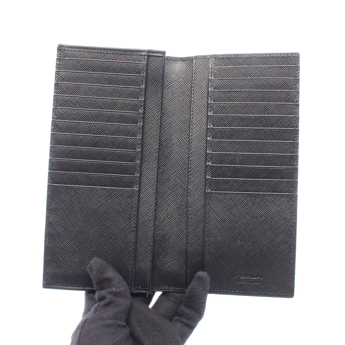 SAFFIANO TRIANG 二つ折り長財布 サフィアーノレザー ブラック プラダ 財布・小物 PRADA