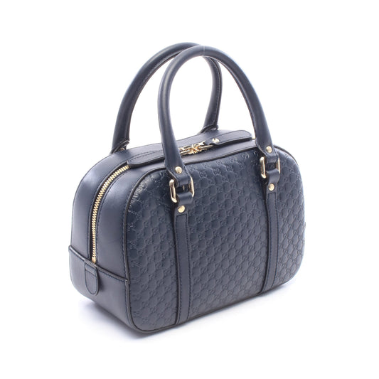 マイクログッチシマ 2WAY ハンドバッグ レザー ネイビー グッチ バッグ GUCCI