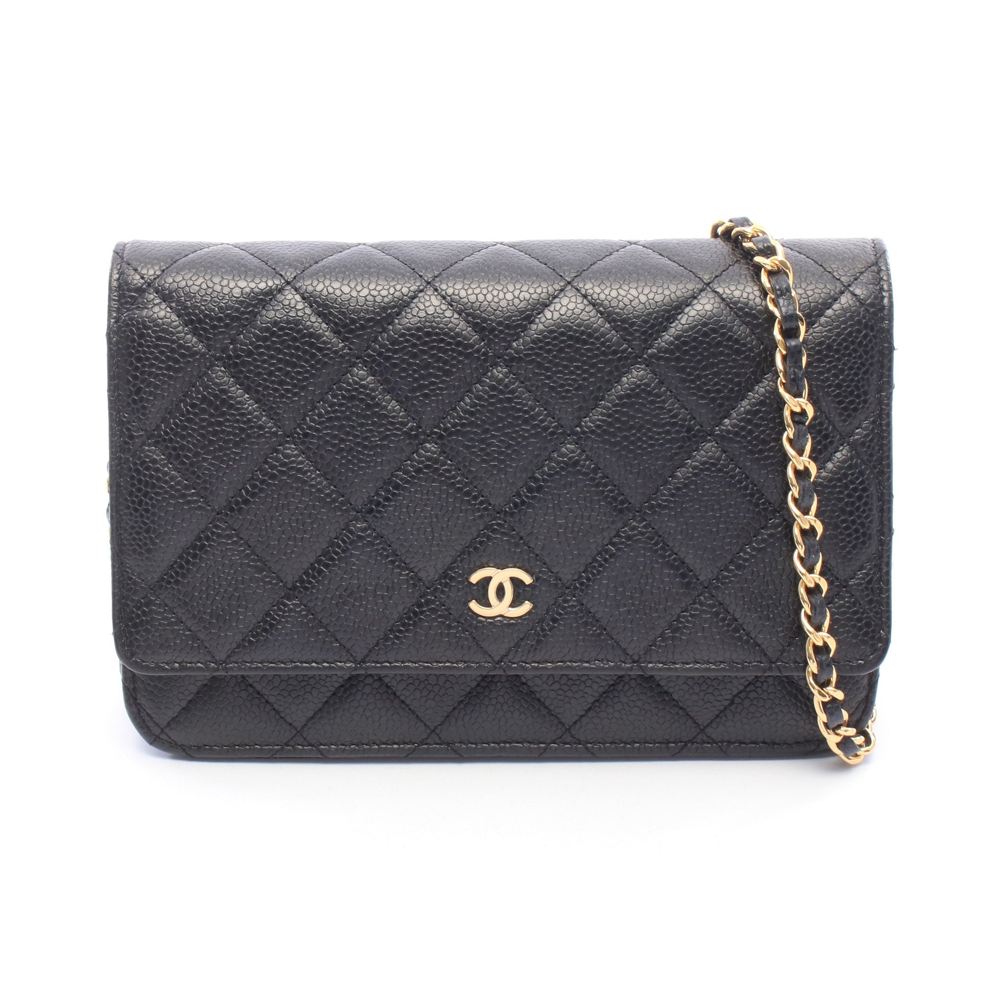 マトラッセ チェーンウォレット キャビアスキン ブラック ゴールド金具 シャネル バッグ CHANEL