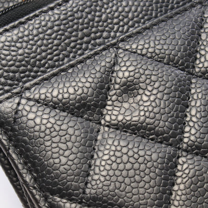 マトラッセ チェーンウォレット キャビアスキン ブラック ゴールド金具 シャネル バッグ CHANEL