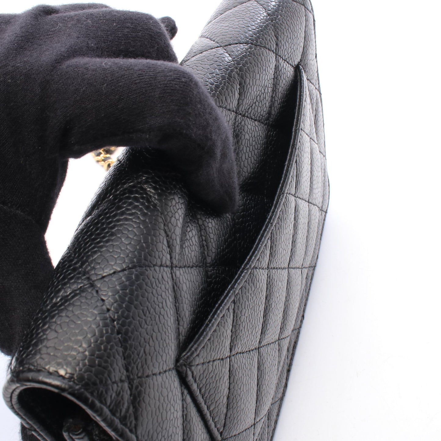 マトラッセ チェーンウォレット キャビアスキン ブラック ゴールド金具 シャネル バッグ CHANEL