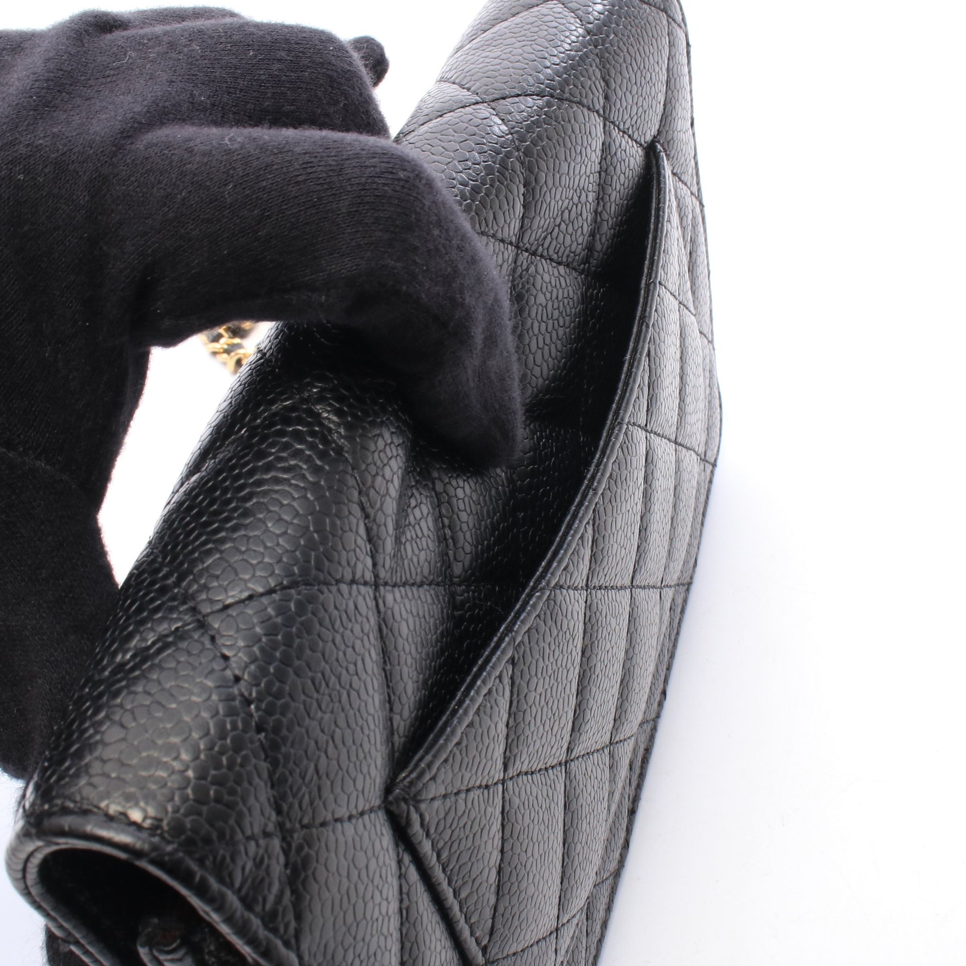 マトラッセ チェーンウォレット キャビアスキン ブラック ゴールド金具 シャネル バッグ CHANEL