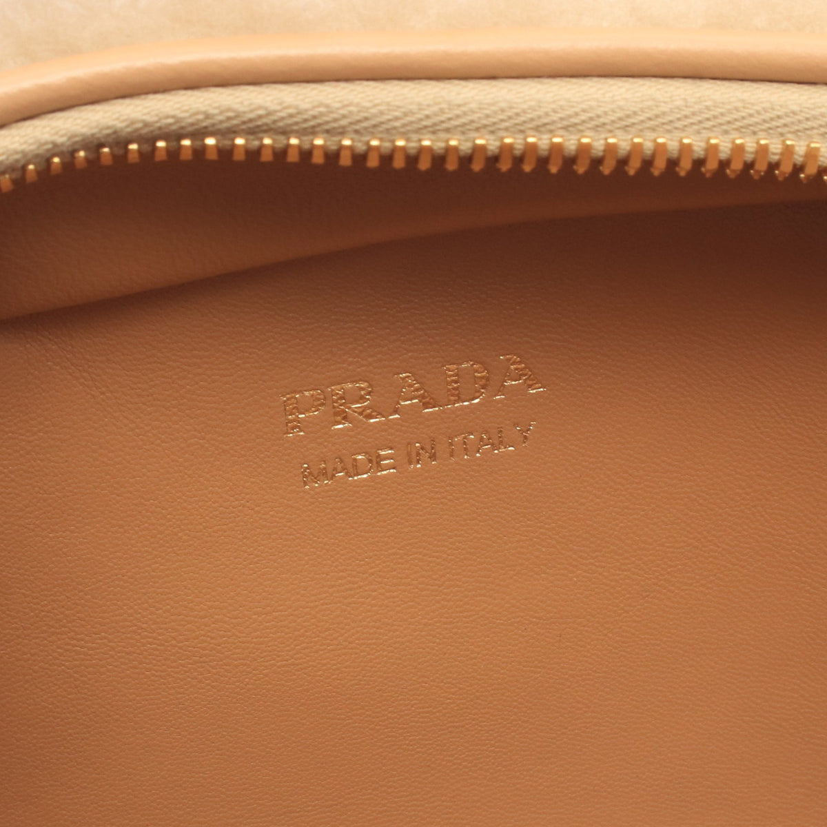 オデット シアリング ミニ 2WAY ハンドバッグ フェイクファー レザー ベージュ プラダ バッグ PRADA
